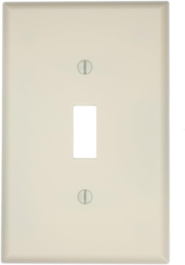 Leviton 1-Gang Toggle Device Switch Wallplate, Midway Size, Thermoset, Device Mount, 80501-W, White