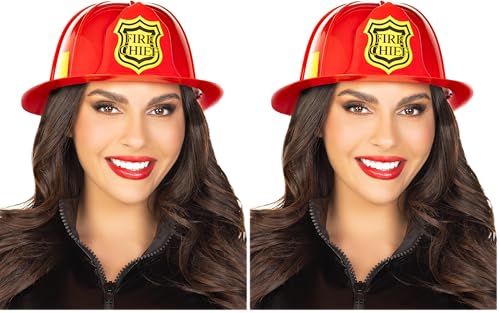 Chapeau de pompier Leg Avenue rouge accessoire costume adulte lot de 2 taille unique