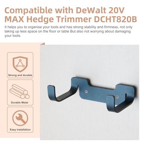 ELECTRAPICK Hedge Trimmer Wall Mount Hanger(Titanium Steel) for Dewalt 20v Max Hedge Trimmer Dcht820b,Wall Mounted Holder, Storage Hook Bracket,Hook for Outdoor Power Tools