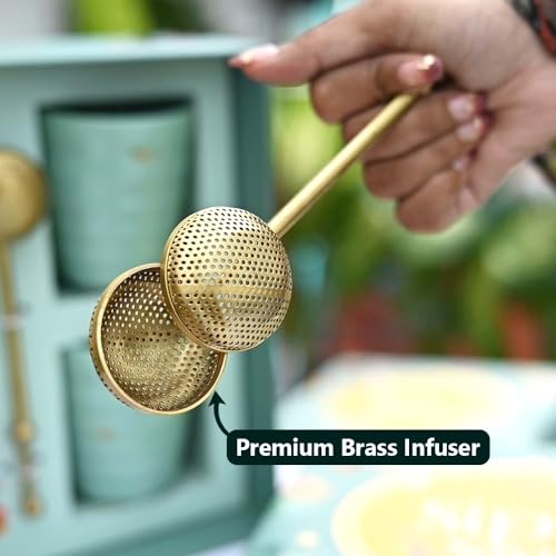 Image of Chayam Premium Diwali Gift Hamper | Pack of 12 | 10 Assorted Tea Bags, Lavender Vanilla Tea 30g, 2 Premium Kulhad Cups & Brass Tea Infuser | Diwali Gift Pack | Diwali Tea Gift Set | Gift for Health
