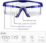 Safety Verres, 5Pack Lunettes de protection à large vision réglables, lunettes de protection légère anti-brouillard