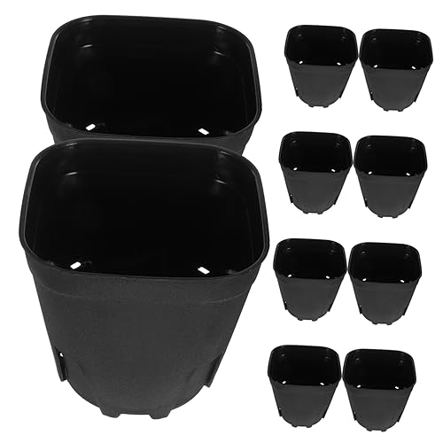 VICASKY 10Pcs Plastic Planter Pots with Drainage for Indoor Gardening Humidity Controlled Seedling Nursery Pots Reinforced Design for Healthy Root Growth Shape