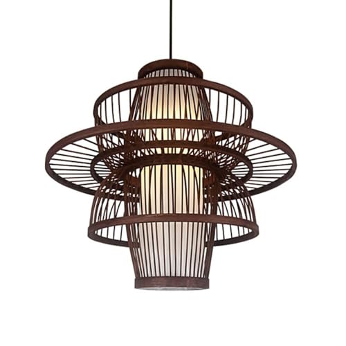 Suspension main E27 lustre osier haut de gamme pour décoration épurée