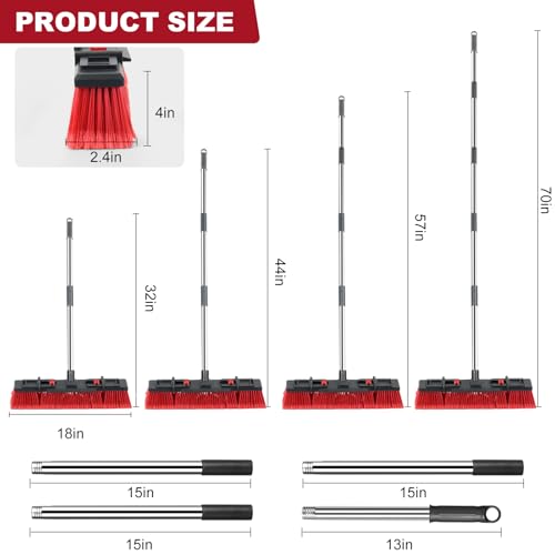 50% Off Heavy-Duty 70" Adjustable Push Broom - Image 5