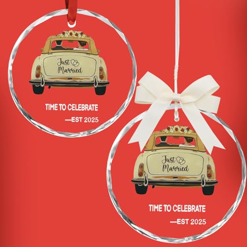 Engagement Gifts for Couples - Glass Ornament 2025, Personalized Gifts for Newly Engaged Couples, Happy Engagement Ideas for Her, Bride to Be - Engaged for Her, Friends
