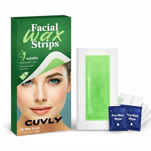 Image of Wax Strip Liposoluble Facial Wax Strips for Women - 20 Wax Strips + 4 Wax Wipes | Facial Hair Removal Face Wax Strip for Upper Lip, Eyebrows, Chin, Sidelocks Wax Hair Removal (Facial Face Wax Strip)