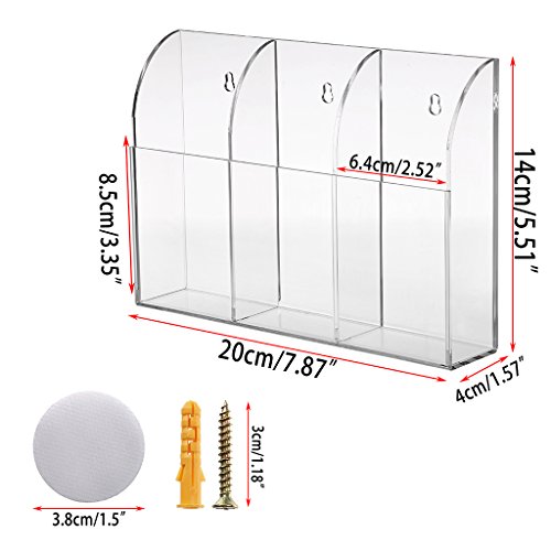 Support pour télécommande mural transparent HipiweAZB : boîte de rangement multimédia