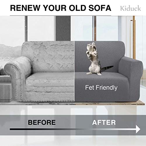image for Kiduck High Stretch Loveseat Couch Cover Form Fit Super Soft Sofa Cove