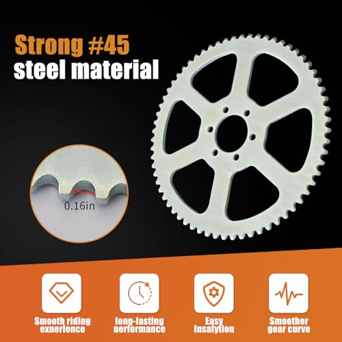 Image of JNDO Mini Bike Rear Sprocket 65 Teeth #35 Chain Sprocket Go Kart Sprocket Suitable for Coleman Ct100u Cc100x Motovox Mbx10 Mbx11 Baja Mega Moto Mm-B80 Mm-B105 Mini Bike Predator 79cc 89cc 100cc 2.8hp