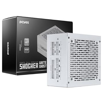 Fonte Gamer Pcyes Shocker Full Modular 600w 80 Plus White - White Ghost - FM600WWG