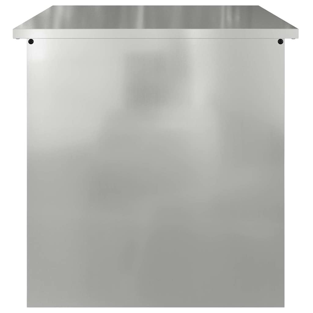 vidaXL Caja de Almacenamiento Exterior Plateado 55 x 50,5 x 50 cm, Caja de Almacenamiento Exterior, Armario Rectangular, Mueble Resistente al Clima, Organizador Industrial para Patio