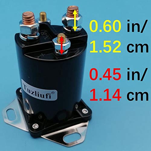 Starter Solenoid Relay Switch Compatible con Motor de Arranque, Bomba Hidráulica, Motor de Winch, Motor de Tracción, Módulos de Precámara Diesel 12V Contacto de Cobre 4 Terminales Motor SBJ4207 Z493 miniatura 2