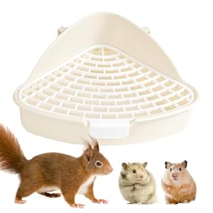 Ioensy Lettiera per Conigli, vasino per Piccoli Animali, Gabbia antispruzzo, lettiera per WC, Facile da Pulire per Piccoli Animali, Bianco - immagine 2