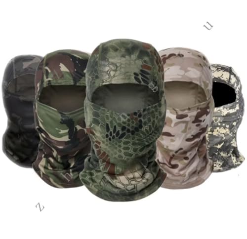 Balaclava Tática Camuflada, Máscara Facial Multifuncional, 35cm x 22cm, Diversos Padrões Militares