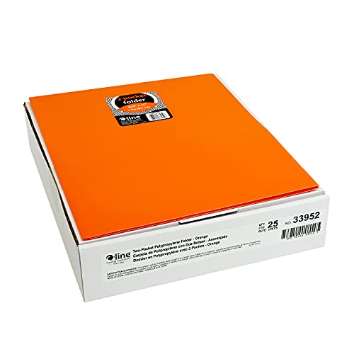 C-Line Two-Pocket Heavyweight Poly Portfolio, For Letter Size Papers, Includes Business Card Slot, 1 Case Of 25 Portfolios, Orange (33952-25) #TOP1