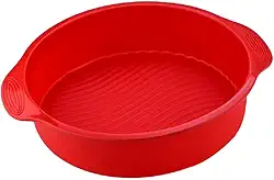Forma Redonda de Silicone para Bolo, Carnes, Pizza de Forno, Omelete, Forno ou Air Fryer, 27cm, Design Clássico, com Base Texturizada