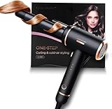 LESCOLTON Ceramic Curling Iron with Cooling Air Long Last 1' Barrel Hair Curler Volcanic Lava Mineral Protect Hair and Create Beach Wave Curls (Black)