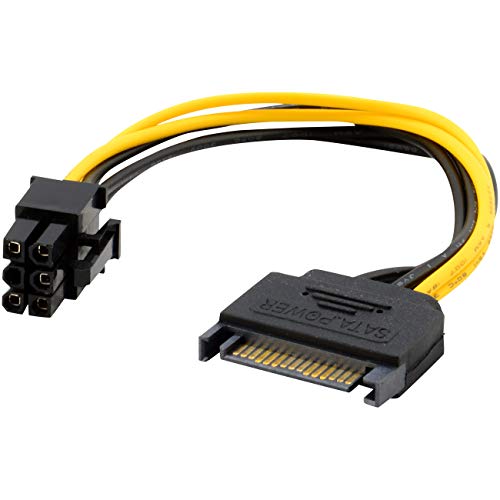 Cable Adaptador GHH SATA 15 Pin a PCI-E 6 Pin 20cm