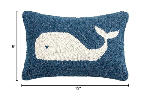 Peking Handicraft 30JSS757C12OB Whale Hook Pillow, 8X12 Throw Pillow - Image 2