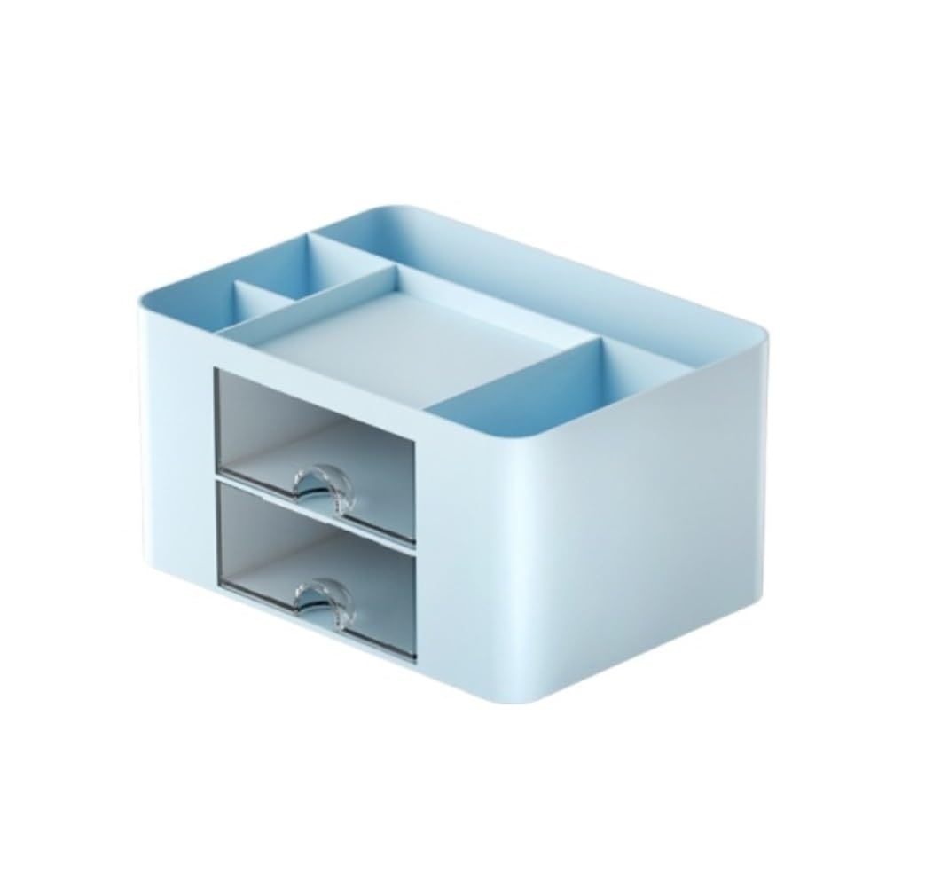 Organizer na Biurko Organizer Na Biurko Z 2 Szufladami Uchwyt Na Ołówki I Długopisy Na Biurko Śliczne Akcesoria Na Biurko Z Plastikowym Biurkiem Organizery na Biurko ( Color : C , Size : 10*14*19.5cm
