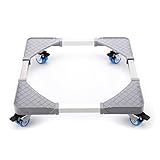 Size Adjustable Mobile Base, Cozime Multi-functional Universal Movable Base with 8 Locking Rubber Swivel Wheels for Dryer, Washing Machine and Refrigerator