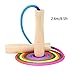 Jump Rope Kids, 8.5ft Adjustable Cotton Skipping Rope with Wooden Handle for Boys and Girls Fitness Outdoor Exercise (Rainbow color)