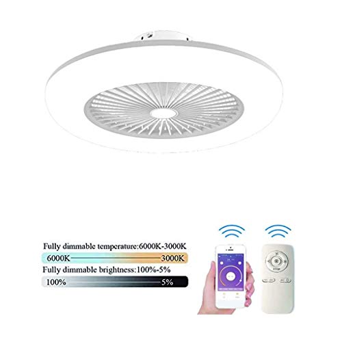 Preisvergleich Produktbild HGW Deckenventilator Mit Beleuchtung LED Fan Deckenleuchte Dimmbar Fernbedienung Einstellbare Windgeschwindigkeit Moderne KreativeWohnzimmer Schlafzimmer Lampe [Energieklasse A++],Clear