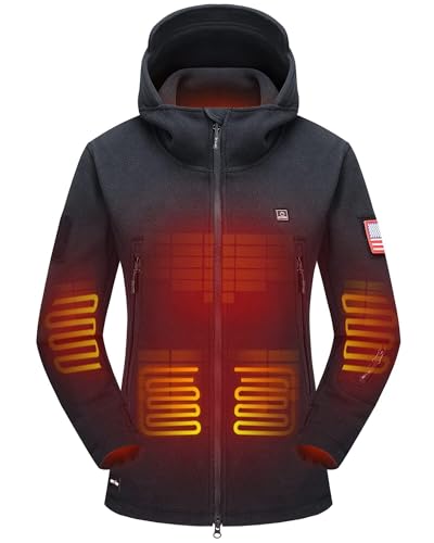 DEWBU Heated Jacket Polar Fleece Heating Hoodie for Women, Black M