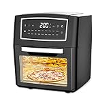 FÁCIL DE LIMPIAR: Todos los accesorios de este freidora aire pueden lavarse en el lavavajillas. Además, la puerta de cristal no sólo le permite ver el estado de los alimentos, sino que también se puede retirar para facilitar la limpieza
