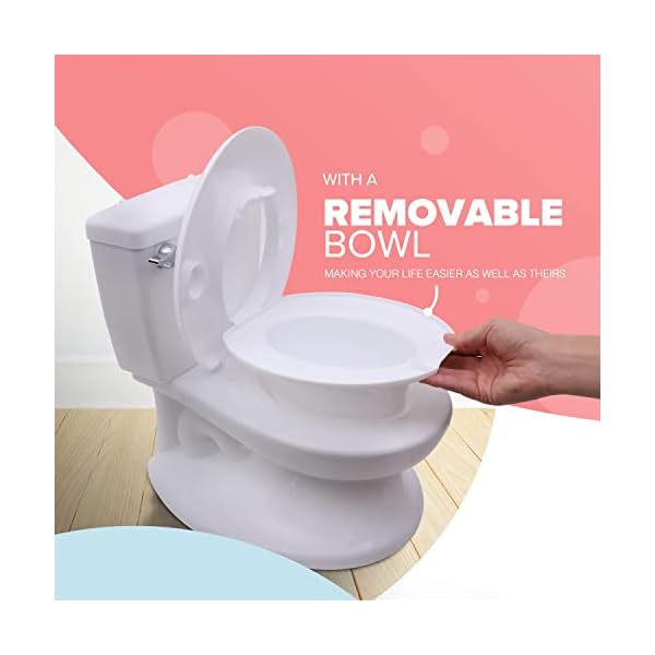 KIDOOLA Kindertoilette - Weißes, realistisches Mini Töpfchen für Babys & Kleinkinder mit Klappdeckel, abnehmbarem… – Bild 4