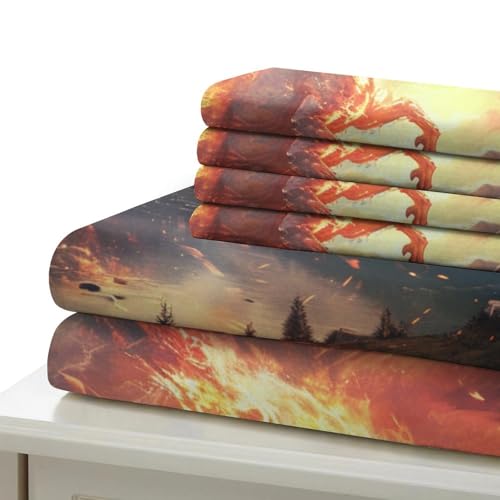 Linge de lit ptérosaure imprimé 3D en microfibre super douce finitions premium