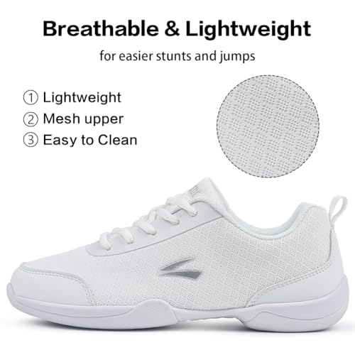 Image of CADIDL Cheer Shoes Women White Cheerleading Dance Shoes