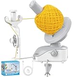 Electric Yarn Ball Winder - Automatic Wool Yarn Spinner with Stepless Speed & Strong Tension, Compact Wool Winder for Knitting Crocheting, Yarn Cake Maker (White)