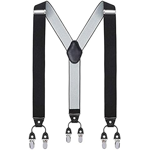 YYKSYDPT Braces for Men with Very Strong 6 Clips 35 MM Wide Duty Suspenders Y Style Adjustable Brace Suspenders (Black) Cover