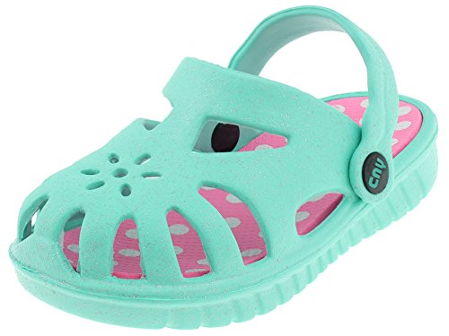 Capelli New York Toddler Girls Allover Glitter Clogs with Polka Dot Printed Sock