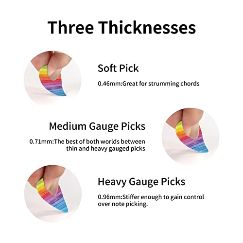 Ensemble de 12 médiators de guitare à rayures arc-en-ciel colorés pour guitare acoustique, guitare électrique… - Les Beatles, Paul McCartney, John Lennon, RIngo Starr, George Harrison Ensemble de 12 médiators de guitare à rayures arc-en-ciel colorés pour guitare acoustique, guitare électrique… – Image 6