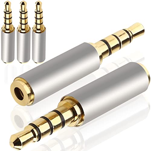 Xiatiaosann 3.5mmオス- 2.5mmメス変換プラグ イヤホンジャック変換 金メッキ端子 スマートフォンとマイクとタブレットとCD プレーヤーとMP3用、 ステレオ変換アダプタ 3 リング 3.5 mm プラグから 2.5 mm ジャック、5