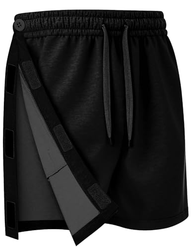 Unisex Tear Away Shorts Post Hip Knee Surgery Recovery Shorts with Pockets Breakaway Athletic Shorts for Men & Women