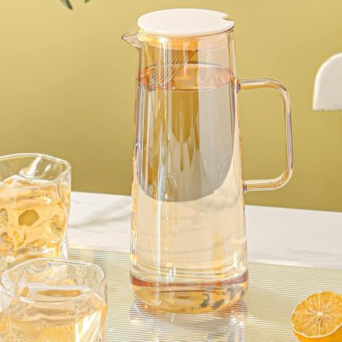 Image of Premium Brown Water and Juice Glasses Set of 6 280ML and 1.8 Liter Water Jug 1 Piece, Transparent Glass and Jug Set for Dining Table,Party,Gift Set,All pourpse use (7 Piece) (MT-16)