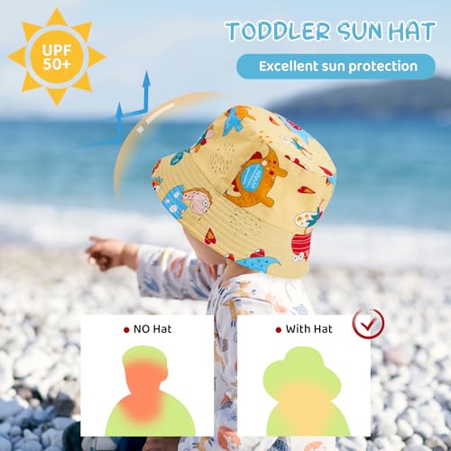 Durio Toddler Sun Hat with Adjustable Chin Strap, UPF 50+ Wide Brim Toddler Bucket Hat, Baby Summer Beach Hat for Boys Girls3