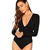 Verdusa-Womens-V-Neck-Long-Sleeve-Bodysuit Verdusa Women's V Neck Long Sleeve Bodysuit Top Black M