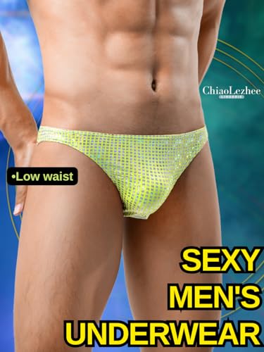 Sexy Underwear For Men, Low Rise Brief, Metallic Checkered2
