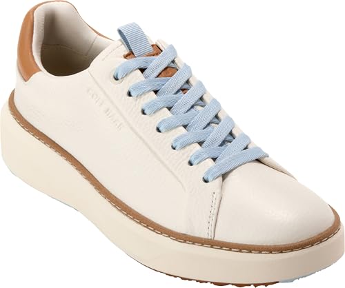 Cole Haan Cole Haan Women's Grandpro Topspin Golf Sneaker, Ivory/Biscuit/Skyway, 8 Medium