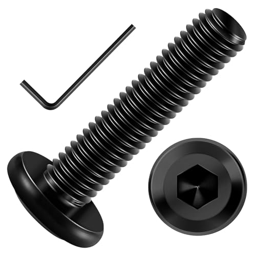 Pack of 20 M5 x 30 Flat Head Screws Hexagon Socket Stainless Steel A2 V2A Full Thread Black Oxide with Hex Key