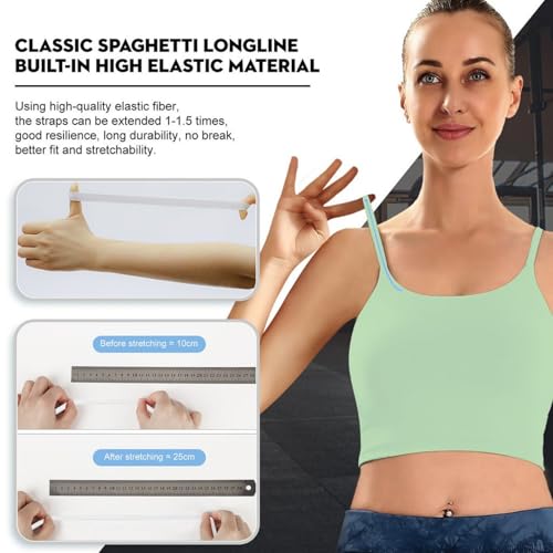 Image of ECOPARTY Wirefree Padded Yoga Sports Bra for Women - Moisture Wicking Quick Dry Workout Crop Tank Camisole