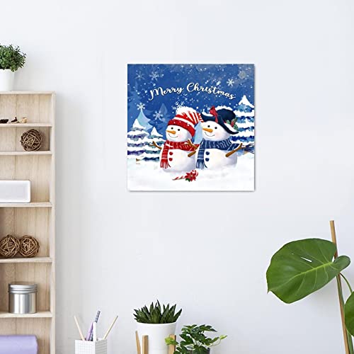Panneau de Noël en bois format carré 30,5 cm style rétro