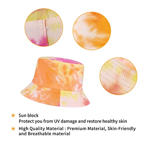Unisex Summer Bucket Sun Hat For Women Men Girls Reversible Tie Dye Beach Cap Teens Fisherman Hat #TOP3