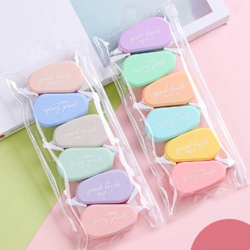 Loopunk Mini Correction Tape Correction Rollers Pocket Correction Tape 6 Pack Multicolor Elegant Unisex Fantasy 3mm 0.09kg Water Based Writing Correction Correction Tape - Image 4