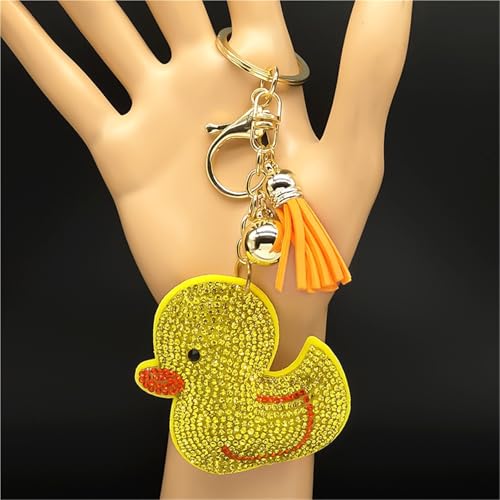 Colgante pato amarillo para bolsos y llavero de coche para la cintura 2