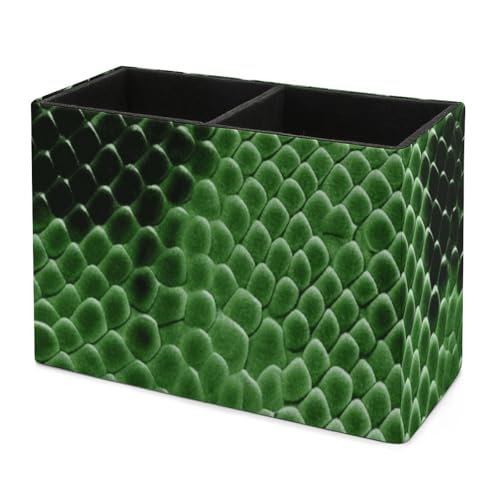 Porte-stylo en cuir organiseur de bureau vert à double compartiment - 8